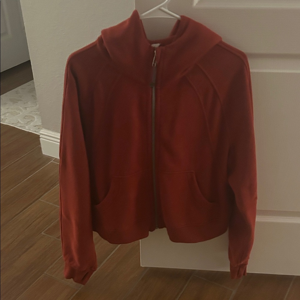 Lululemon Red/ Rust color, Zip-Up Hoodie, Sz M/L, great condition, warm, soft! 😊